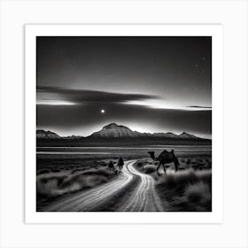 Camels In The Desert 10 Art Print