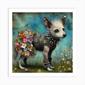 Cute punk dog 6 Art Print