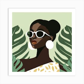 African Woman In Sunglasses 1 Art Print