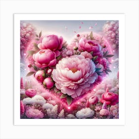 Heart Of Flowers Art Print