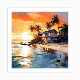 Azure Serenity: Caribbean Dreamscape Art Print