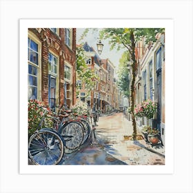 Jordaan neighborhood Series in Amsterdam Water Colour 3 Art Print