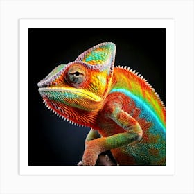 Firefly Colorful, Chameleon, Vibrant, High Resolution, 8k Quality, Photorealistic, Detailed, Vivid, (8) Art Print