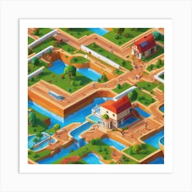 Isometric City Art Print