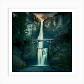 Bridge Over A Waterfall Art Print