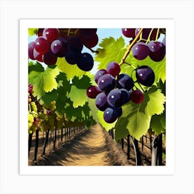 Grapes In The Vineyard 4 Art Print
