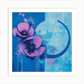 Pink abstract flowers Art Print