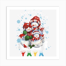 I Love Being A Yaya Snowman Christmas Art Print