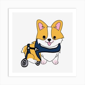 Puppy Cartoon Corgi Art Print