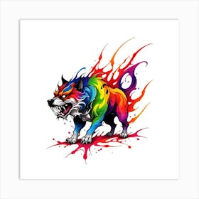 Wolf Tattoo 4 Art Print