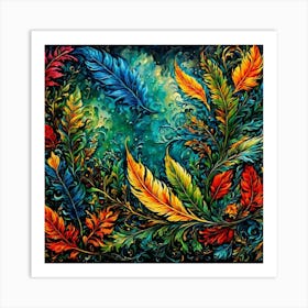 Colorful Feathers 13 Art Print