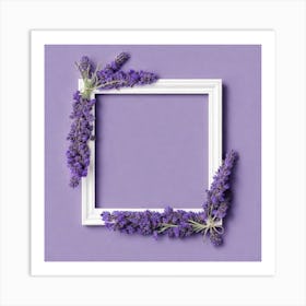 Lavender Frame On Purple Background Art Print