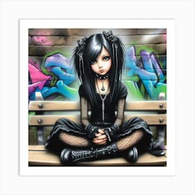 Goth Girl Art Print