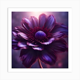 Purple Dahlia 1 Art Print