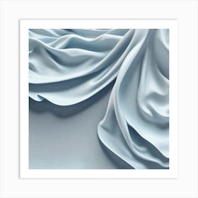 Blue Silk Fabric Art Print