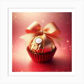 Gold Chocolate With Bow Art Print