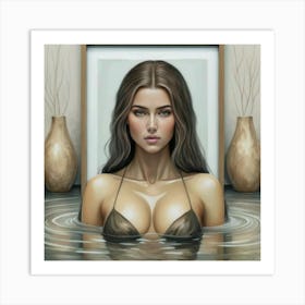 Woman In Water 1 Art Print