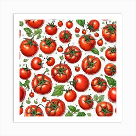 Seamless Pattern Of Tomatoes Art Print