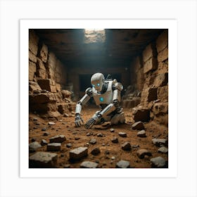 Robot In The Desert 1 Art Print