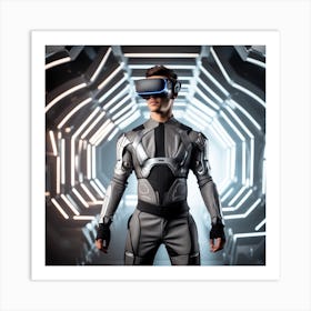 Futuristic Man In Virtual Reality 5 Art Print