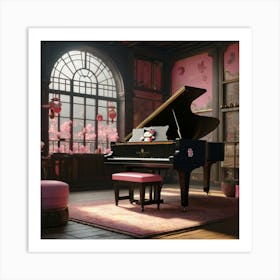 Steinway grand piano in Japanese animated versions of Hellokitty Images cute, cinematic experience, 8k, fantasy art, RPG style 4 Art Print