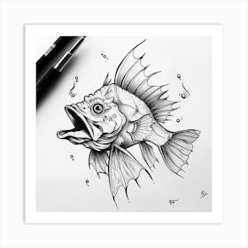 Fish Drawing 3 Art Print