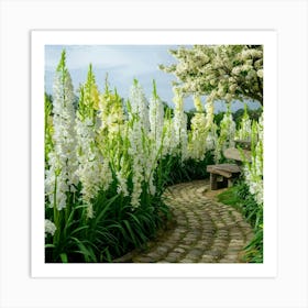 White Flower Garden Art Print