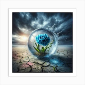 Blue Flower In A Glass Art Print