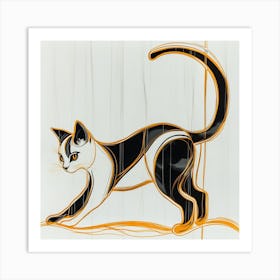 Cat On A String Art Print