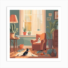 Room With Two Dogs Art Print