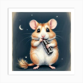 Hamster Playing Piano 2 Art Print