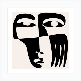 Cubism abstract face 3 Art Print