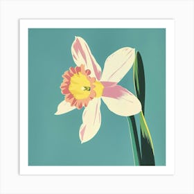 Daffodil 2 Square Flower Illustration Art Print