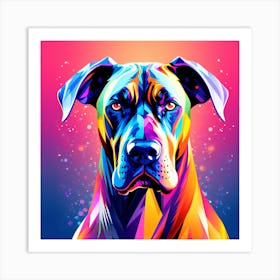 Doberman colorful dog illustration, dog portrait, animal illustration, digital art, pet art, dog artwork, dog drawing, dog painting, dog wallpaper, dog background, dog lover gift, dog décor, dog poster, dog print, pet, dog, vector art, dog art, abstract art, abstract dog art Art Print