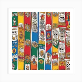 Mexican Flags 13 Art Print