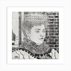 Woman With A Domestic Hat (C Art Print