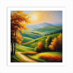 Autumn Landscape Painting 5 Art Print