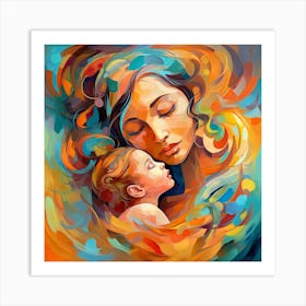 Mother And Child 21 Art Print