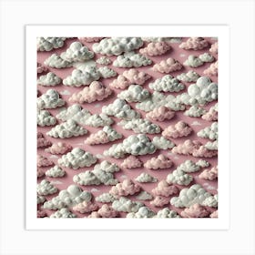 Clouds On A Pink Background 1 Art Print