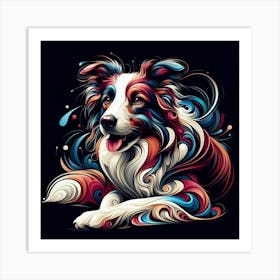 Abstract Dog Painting 1 Art Print