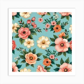 Floral Pattern 12 Art Print