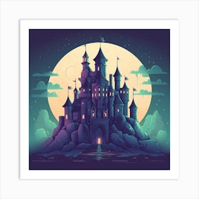 Castle In The Moonlight 1 Art Print