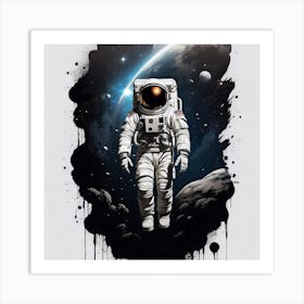 Astronaut In Space Art Print