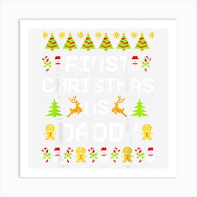 Mens First Christmas As Daddy And Mommy Ornament 2022 Ugly Xmas 1 Art Print