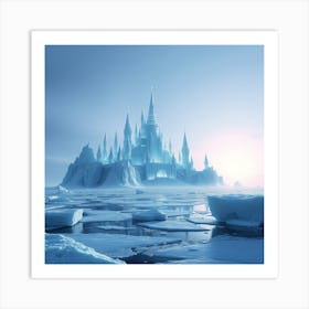 Ice Palace At The Edge Of A Frozen Sea Art Print