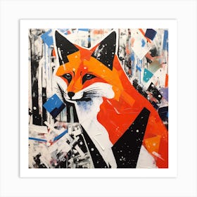 Fox Cubism Art Print