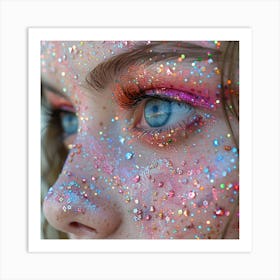 Glitter Makeup Art Print