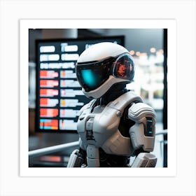 Futuristic Robot 123 Art Print