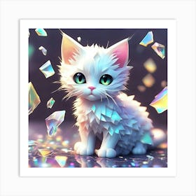 Crystal Kitten Art Print