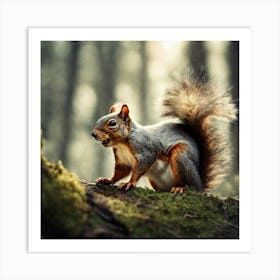 Squirrel In The Forest 51 Art Print